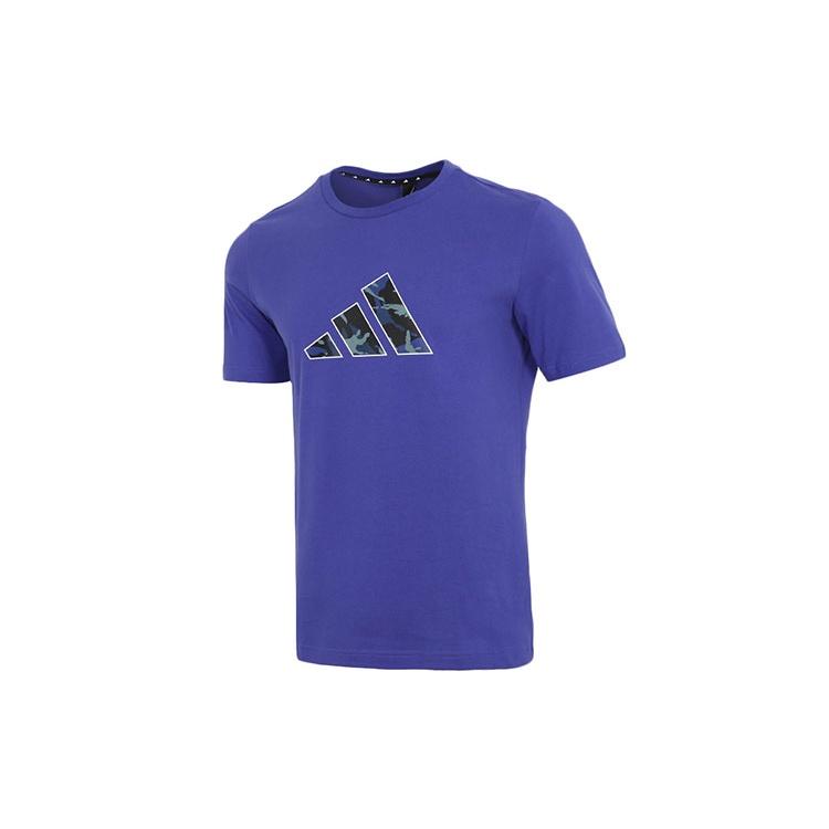 adidas Camouflage Logo Casual Sports Short Sleeve Purple Men s GP0850 L