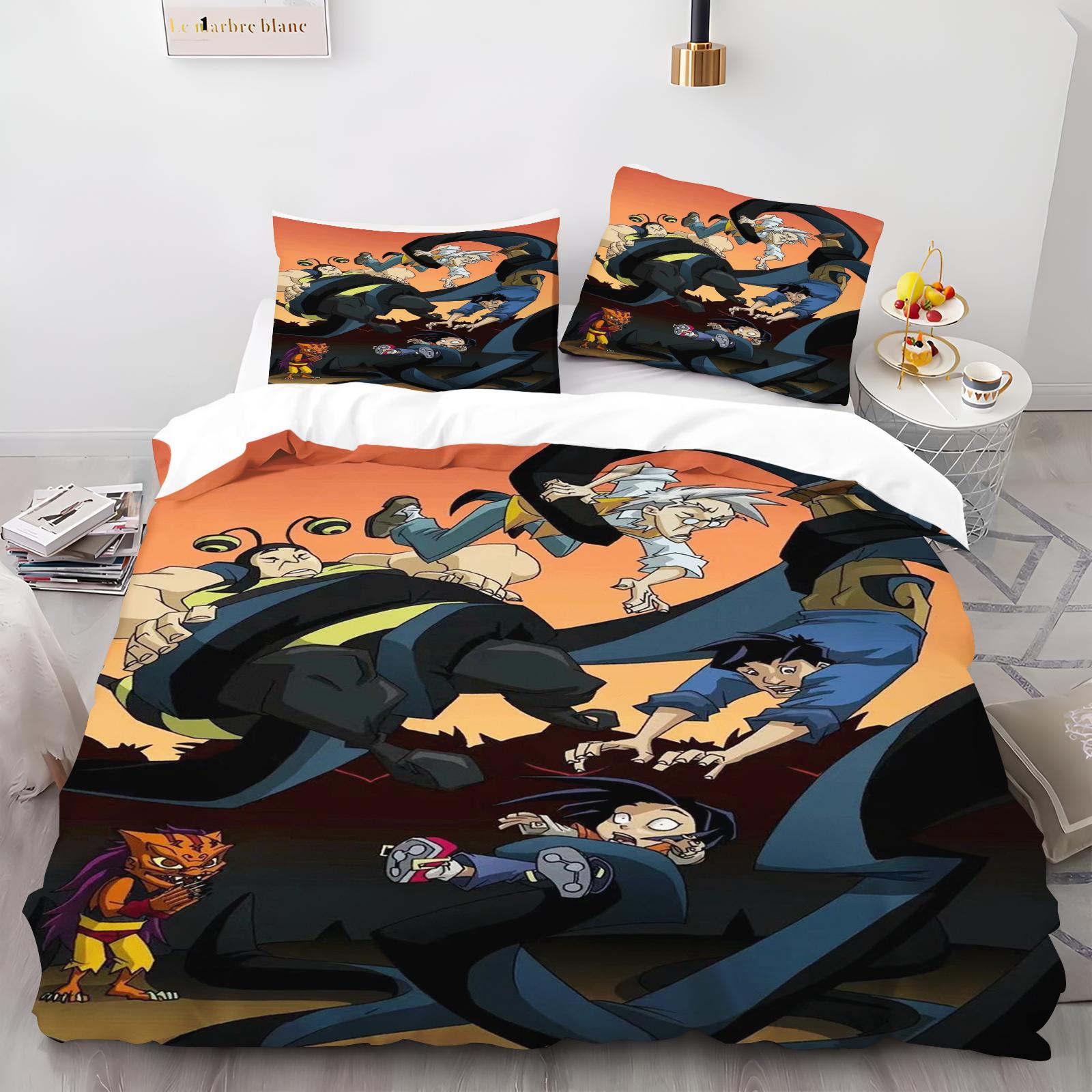 

Comforter Cartoon Quilt Duvet Jackie Chan Adventures Comforter Bedding Set King Cute Printed Children 3-Piece Bedding Set Comforter (quilt)-EU Single(135*200cm)3pcs