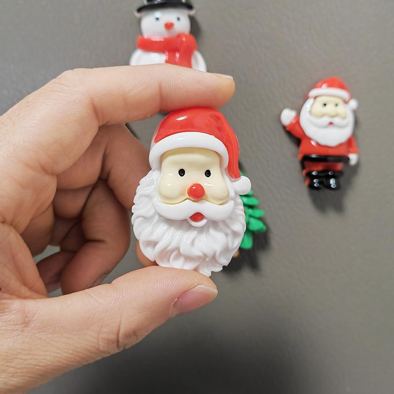 Resin Santa Claus Snowman Christmas Tree Fridge Magnet Home Decor Refrigerator X'mas Decoration Sticker Gift Kitchen