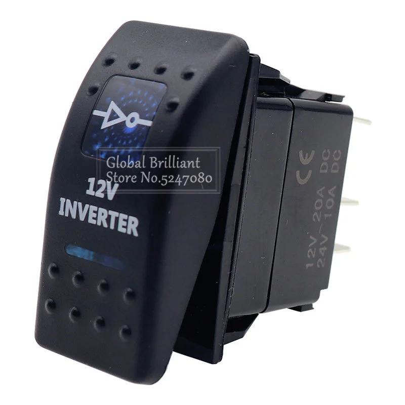 1pcs Car Boat Caravan Rocker Switches 12V 24V 5 Pin Waterproof Rocker Switch Dual Blue LED Light Bar