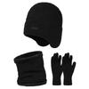 New hat, scarf and gloves integrated knitted hat, men's and women's winter plush warm wool hat set