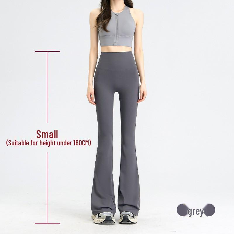 Women's Black Micro-Flare Yoga Pants - Slimming, Elastic, Plush, Extended Autumn/Winter Base Layer