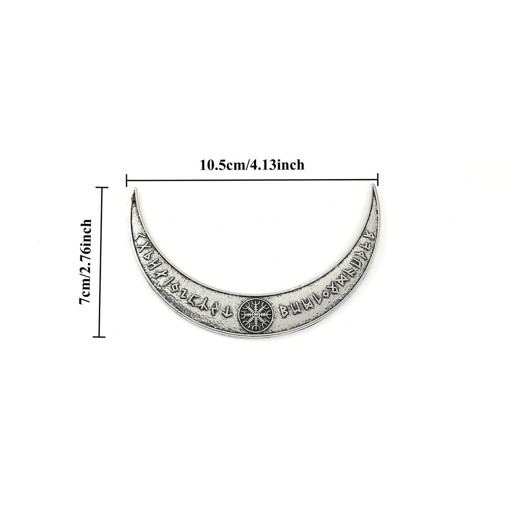 1pc Vintage Silver Viking Rune Crescent Hairpin Norse Mythical Compass Symbol Gothic Niche Hair Decoration Trendy Product