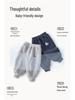 Boys' Fleece-Lined Velvet Sweatpants: Thin, Autumn/Winter Outdoor Wear, Year of the Horse Design.