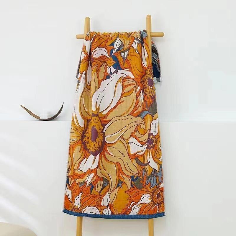 Multi-Layer Gauze Cotton Bath Towel Soft And Comfortable Beach Towel Ethnic Style Sun God Skin-Friendly Water Absorption