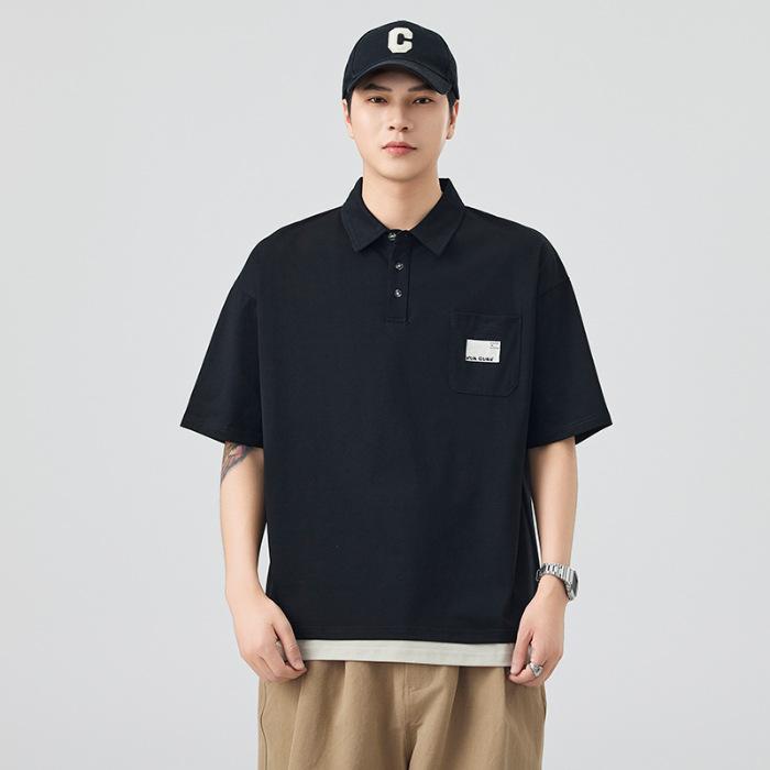 

Men s Summer New Loose Short-sleeved POLO Shirt Men s Lapel Thin Short T-top 4XL