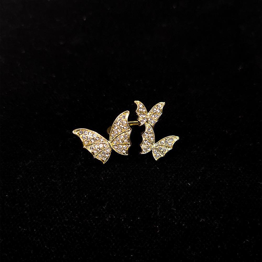 Sparkling Diamond Open Butterfly Ring - Elegant Women's Jewelry
