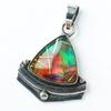 Stunning 38 Ct Trillion Cut Natural CERTIFIED 925 Sterling Silver Stone Pendant