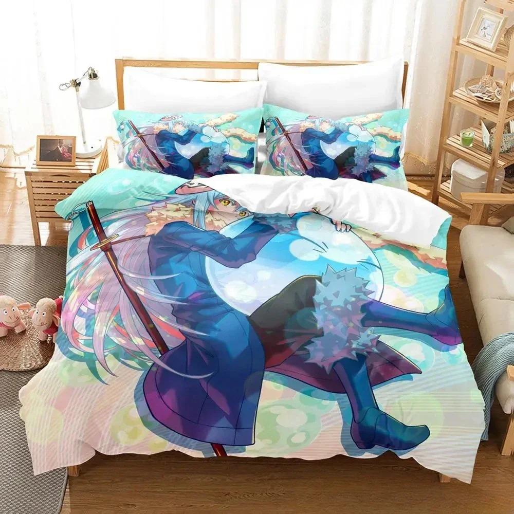 Kawaii Rimuru Tempest Bedding Set Single Twin Full Queen King Size Bed Set Adult Kid Bedroom Duvet Cover Sets 3D Print Anime Tool