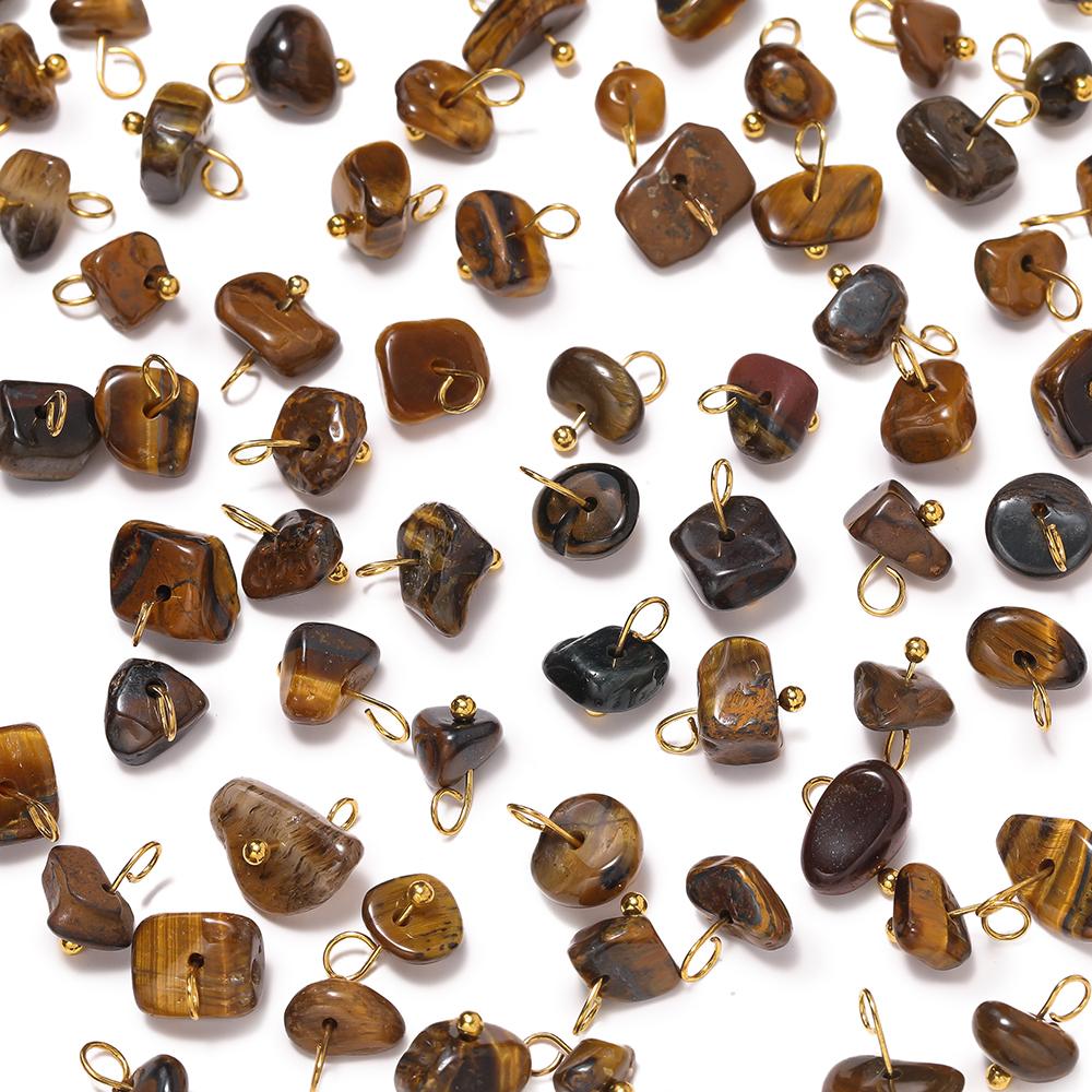 5Pcs Irregular Natural Stone Bead Pendant Multicolor 3-20mm Broken Stone Pendant Nine Needle Pin for Necklace DIY Jewelry Making