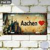 D Flat Pc D Flat Poster Vintage Sign Decorative Plaque And Ornament (Inch X Inch) Cityscape with Heart Symbol Tr
