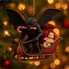 Dark Christmas Ornament 2D Acrylic Headless Santa/Devil Christmas Tree Ornament for Indoor Outdoor Home Party Decor