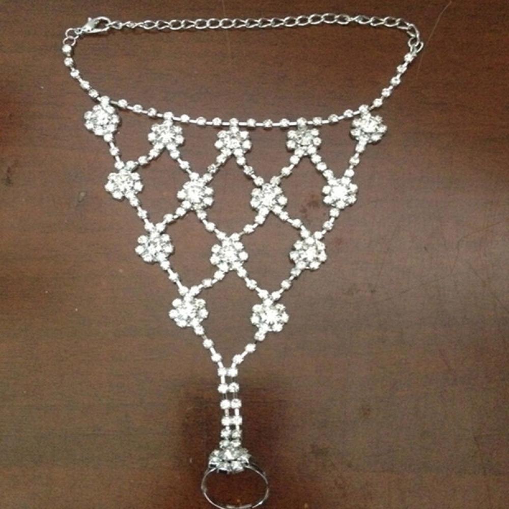 Fashion Crystal Sandals Jewelry Toe Ring Foot Chain Ankle Bracelet