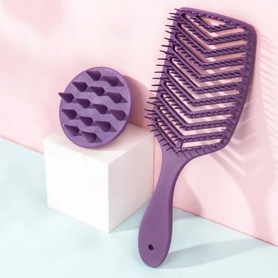 1 Set Massage Comb Ribs V-Shaped Hollowed Out Hair Comb Quick Foaming Shampoo Hair Brush Magic Demelant Styling Hair Tools