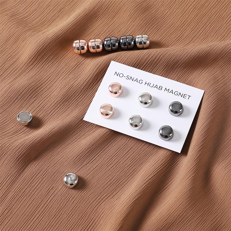 Matte Magnet Hijab Pins for Muslim Ramadan Women Scarf Magnetic Button Buckle Wrap Shawls Magnetic Brooch Headscarf Accessories