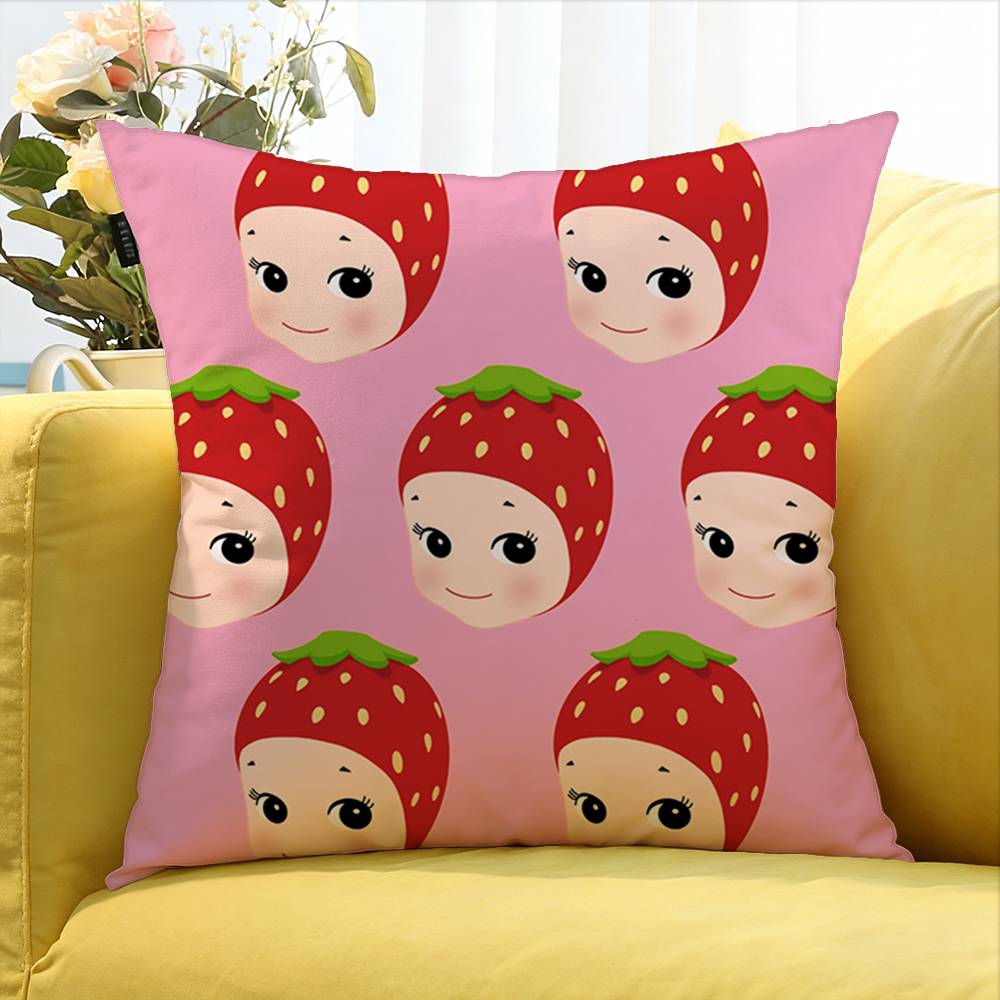 Lovely Sonny Angel Fruit Various Sizes Square Pillow Case For Car Home Bedchamber Decor