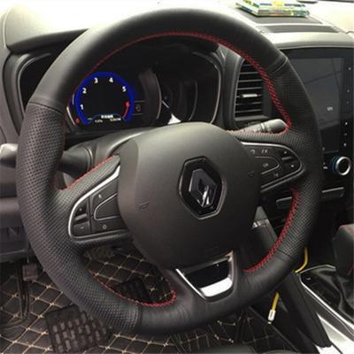 Capa de Couro Microfibra para Volante de Carro Para Renault Kadjar Koleos Megane Talisman Scenic Espace 15-18 Acessórios