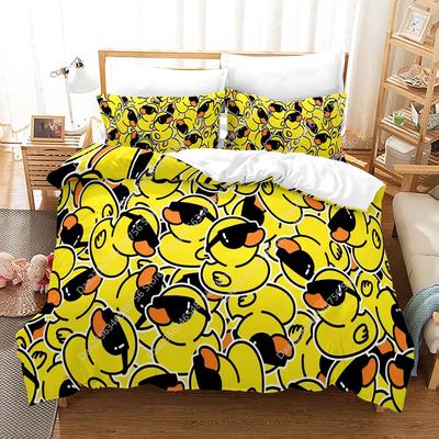 New Yellow Duck Bedding Set Single Twin Full Queen King Size Little Duck Bed Set Aldult Kid Bedroom Duvetcover Sets 3D Print 015