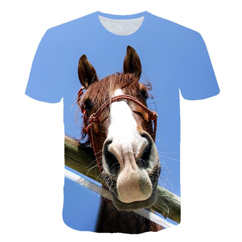 Animal Horse 3D Print Kids Short Sleeve T Shirt Fashion Casual Cartoon T-Shirt Harajuku Boys Girls Children's Clothing Tees Tops