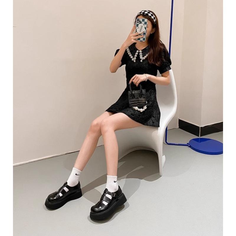 Summer Genuine Leather Thick-soled Mid-heeled Sandals Casual Comfortable Women's Shoes Hollow Pig Cage Women's Sandals