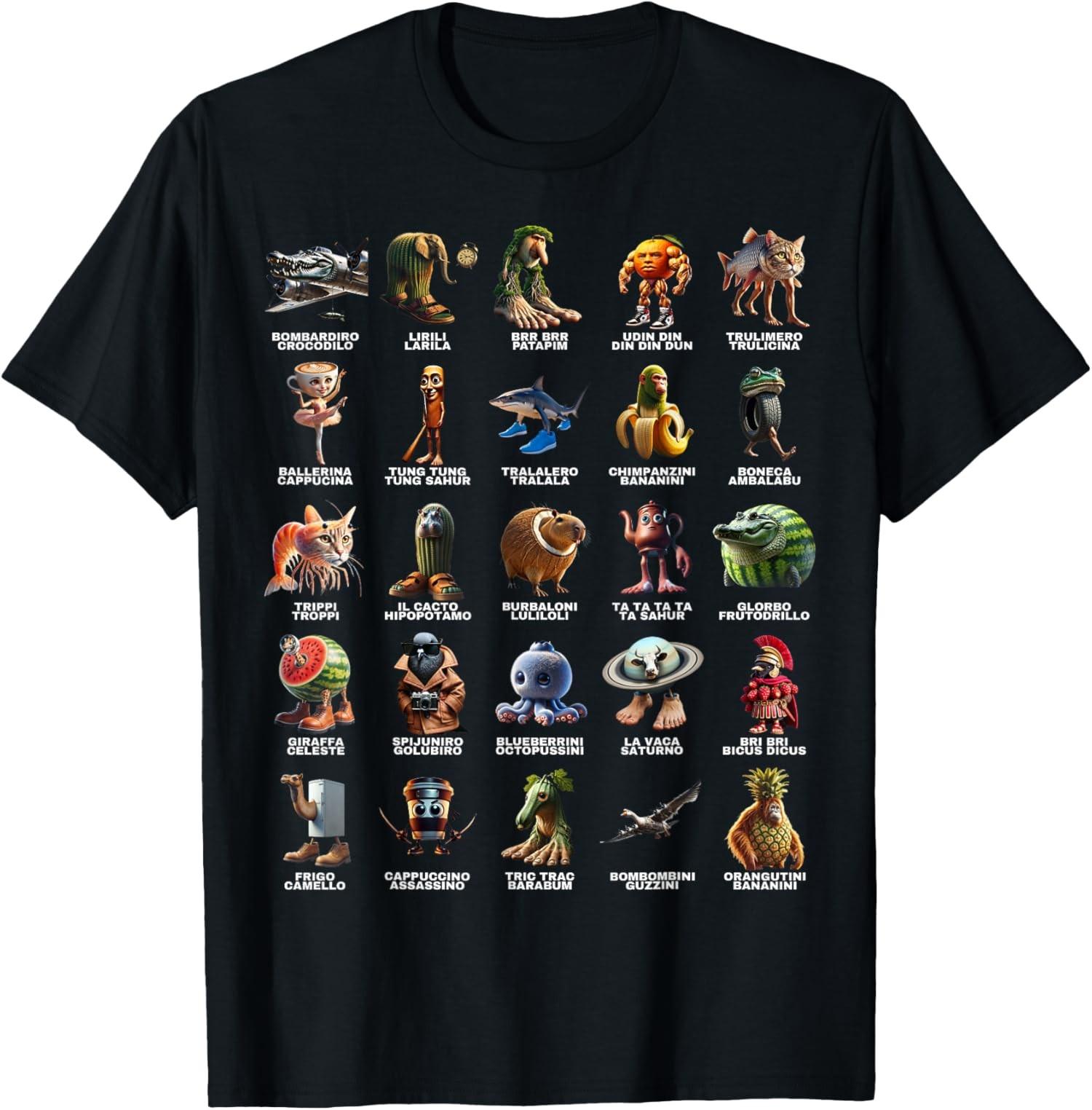 Brainrot italien dr?le Brainrot Meme personnage T-shirt unisexe S