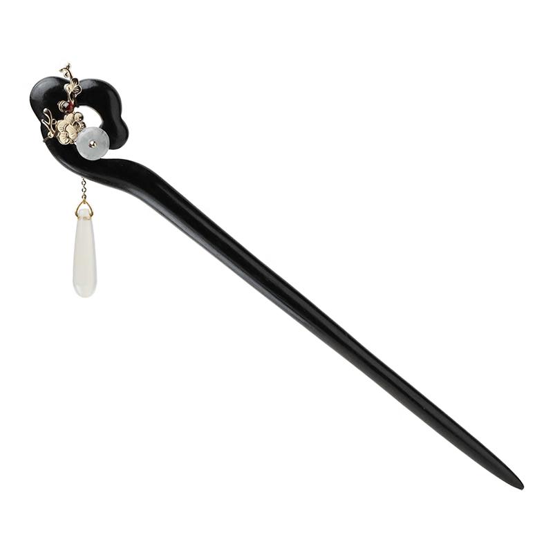 Chinese Style Phoenix Ebony Hairpin One Size