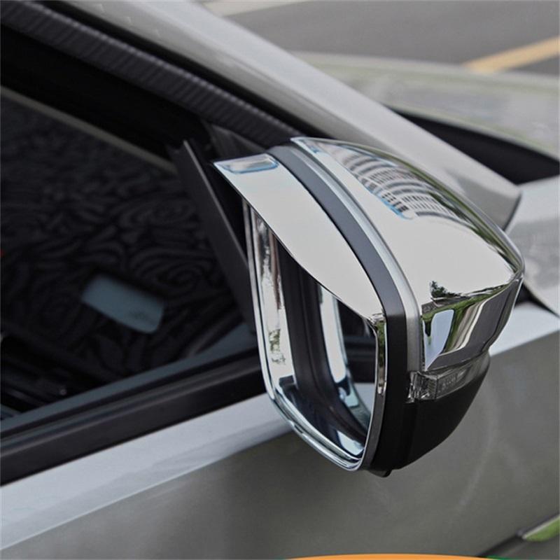 For Volkswagen T-ROC TROC 2017 2018    ABS Carbon Rearview Mirror Eyebrow Frame Cover Trims Car Styling Accessories