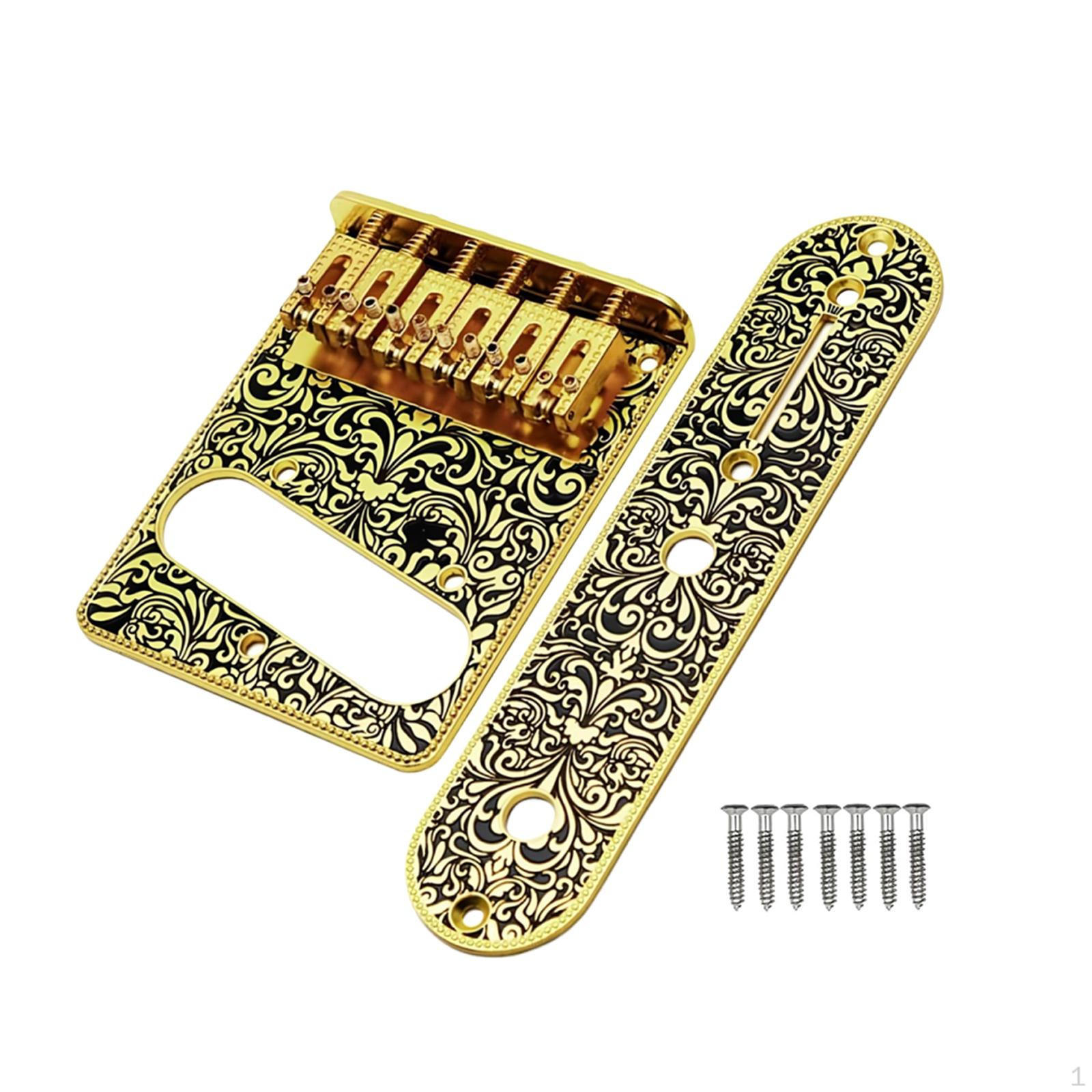 

Replacement Bridge Plate for Electric Guitars with Engraved Design And 3-position Selector золотистий
