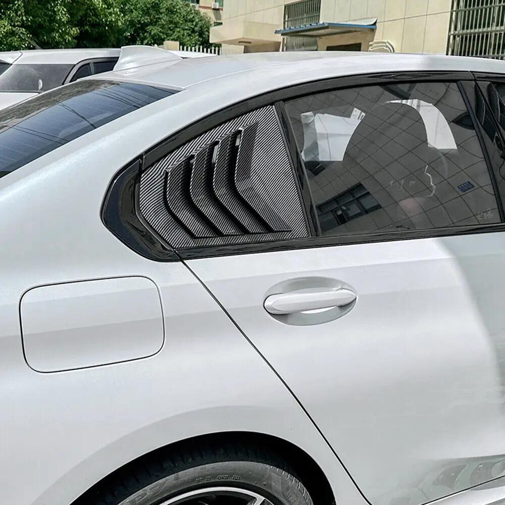 For BMW 3 Series G20 320i 325i 330i 2019-2025 Car Rear Louver Window Side Shutter Cover Trim Sticker Vent Scoop ABS Carbon Fiber