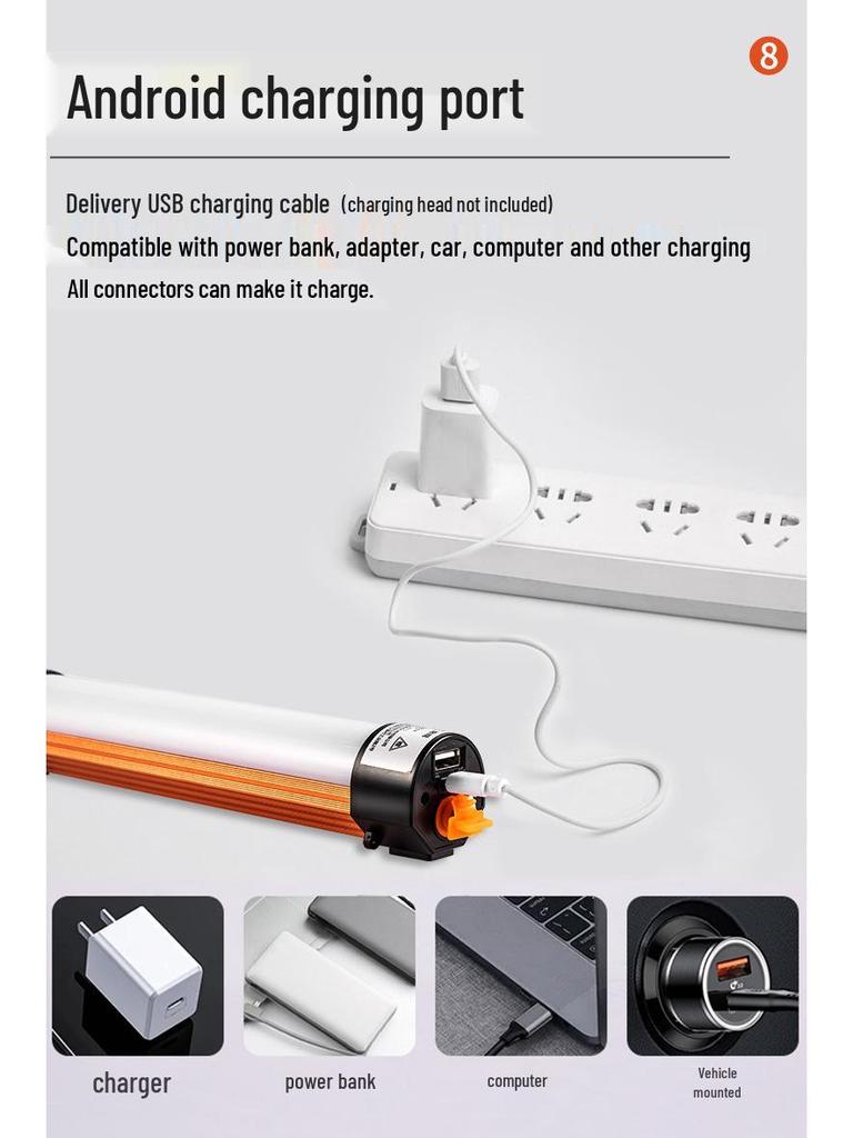 Wireless LED Rechargeable Magnetic Tube Light for Outdoor and Emergency Use