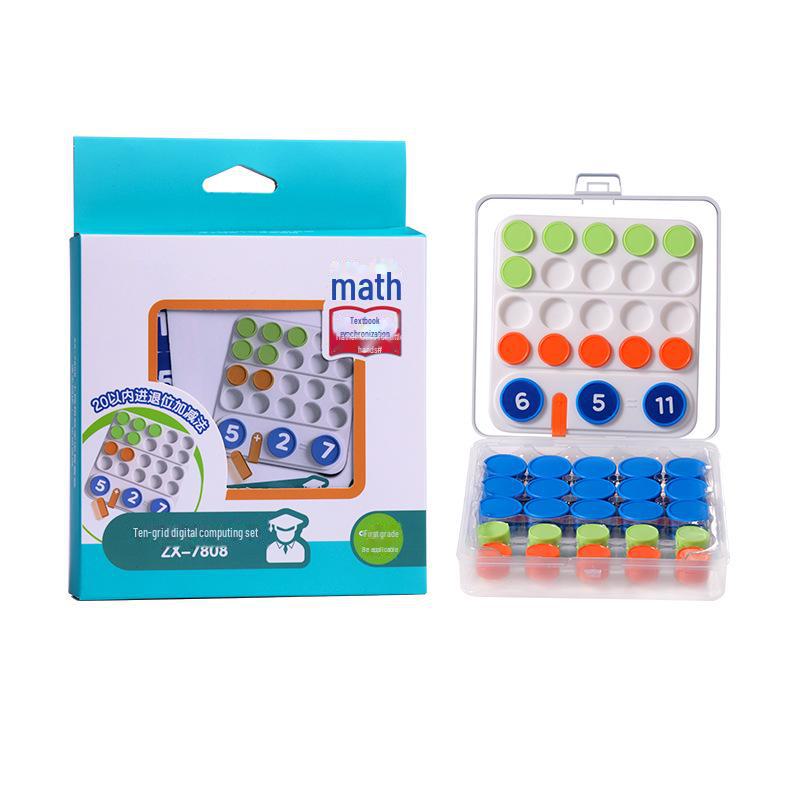 ZX-7808 Ten-Grid Digital Set: Elementary Math Counting Discs for Addition and Subtraction