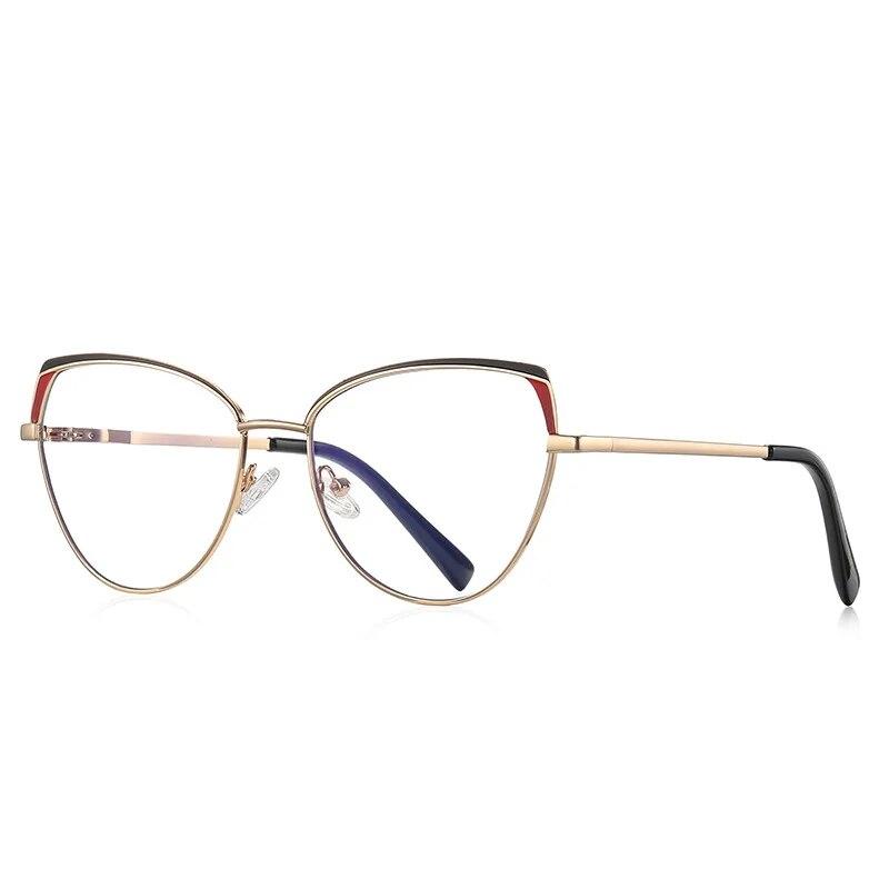 Eyebrow Point Paint Metal Optical Frame With Street S English Style Open Flat Light Mirror Womean And Men Glasses