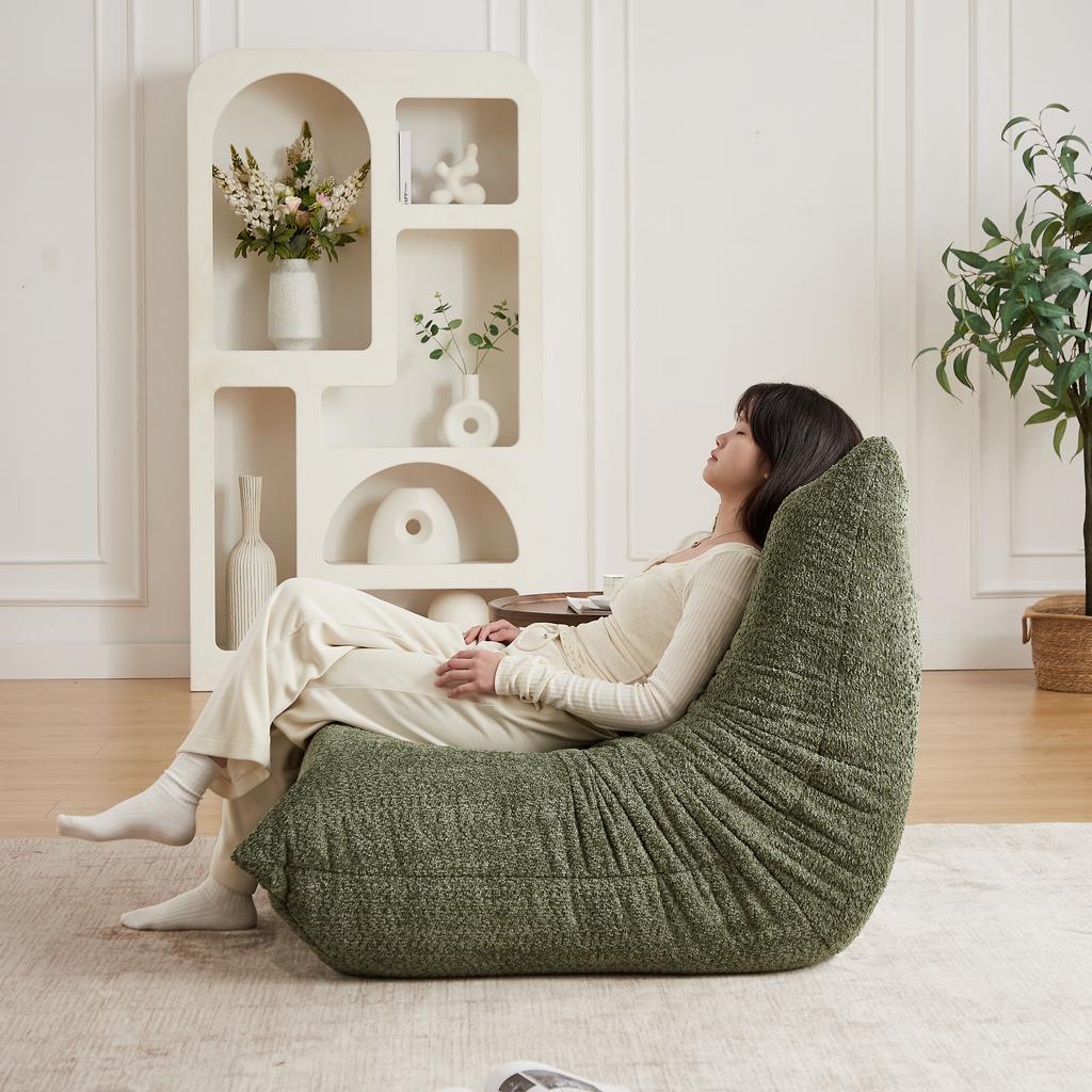 Chenille Caterpillar Sponge-Padded Sofa, Floor-Level Lounge Chair, Fireplace Lounge Chair, for Living Rooms, Bedrooms, Game Rooms, and Office