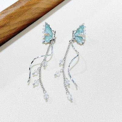 Light Luxury Niche Pearl Flower Earrings Fringed High-End Fashion Atmospheric Stud Earrings