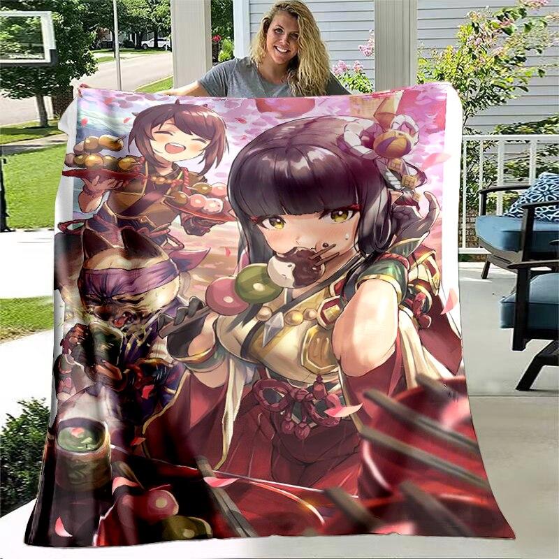 Monster Hunter Game Throw Blanket Bedspread Bed Plaid Rug Bed Covers Sofa Blanket Plaid Blanket Thermal Children'S Blankets