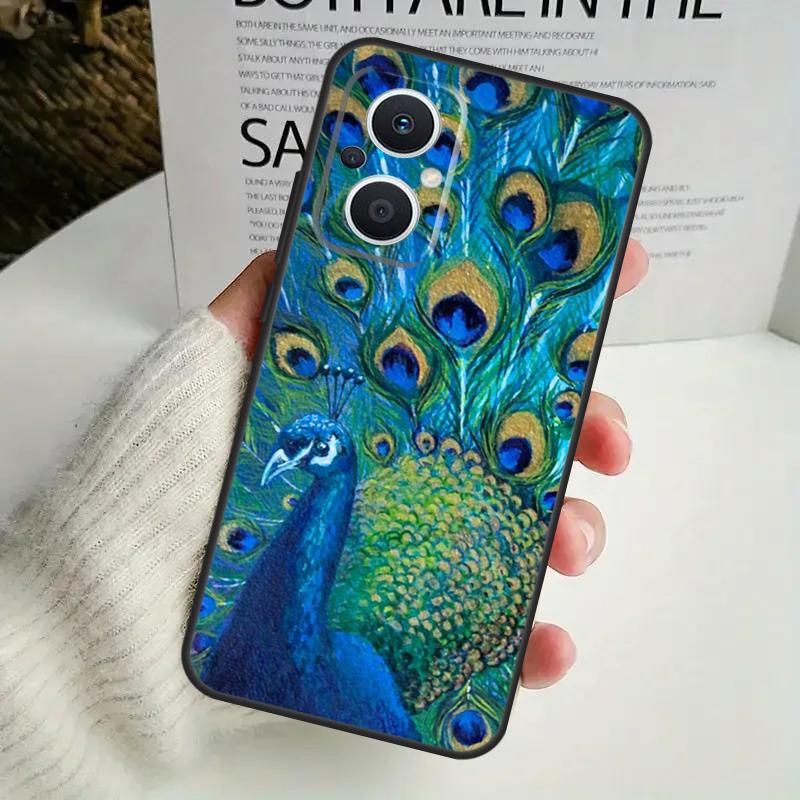 Bird Peacock Feather Case For OPPO Reno 12F 13F 14F 10 11 12 13 14 Pro 8T 7 8 Lite OPPO Find X6 X5 X8 X9 Pro Cover