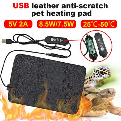 כרית חימום USB לחיות מחמד, משטח חימום לזוחלים, שמיכה חשמלית מחממת, משטח אינקובטור, משטח בידוד, 3 רמות טמפרטורה מתכווננות