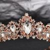 Vintage Roségold AB Farbe Kristall Braut Tiaras Krone Barock Strass Diadem Kronen Hochzeit Haarschmuck Braut Kopfschmuck