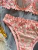 Conjunto de Lingerie Sexy Transparente Multicolorido Bordado Floral Francês Kajano para Mulheres - Coleção Outono