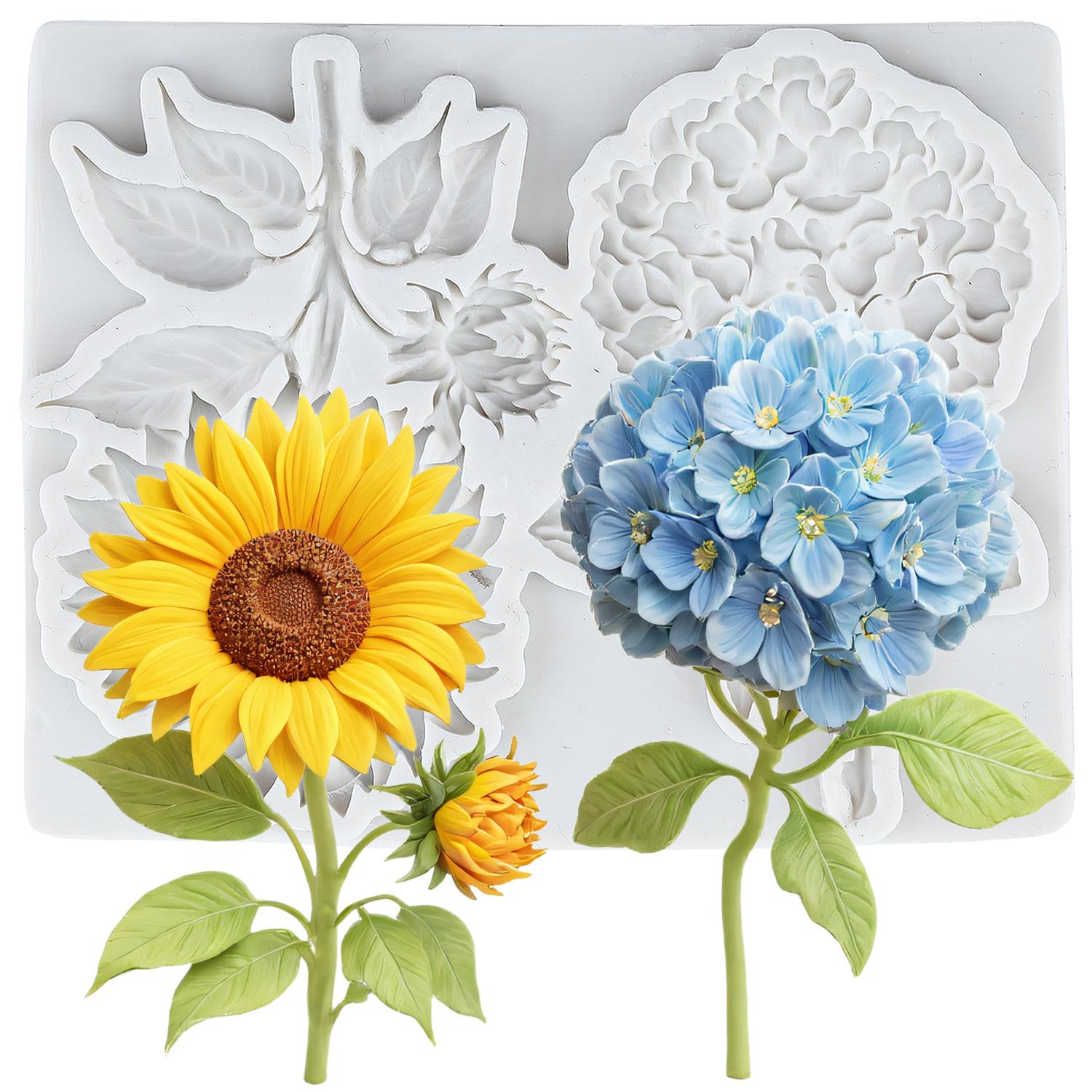 

Flower Silicone Mold Sunflower Fondant Molds Cake Decorating Tools Cupcake Topper Candy Resin Clay Chocolate Gumpaste Mold серый