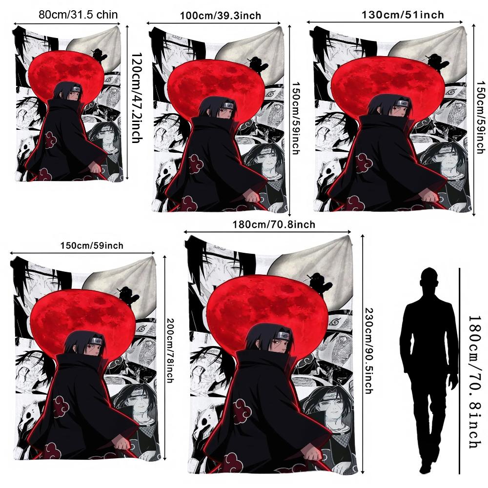 Itachi'S Moon Night Cartoon Flannel Blanket Warm Comfortable Fleece Blanket For Living Room Bedroom Recliner Lightweight Home Decor Gift For Friends