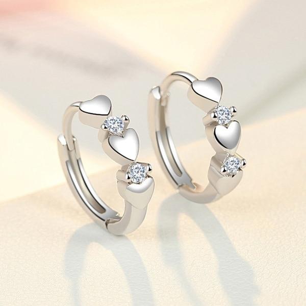 Exquisite Fashion Heart Shaped Cubic Zirconia Earrings for Women Bridal Wedding Earring Anniversary Valentine's Day Gift Jewelry