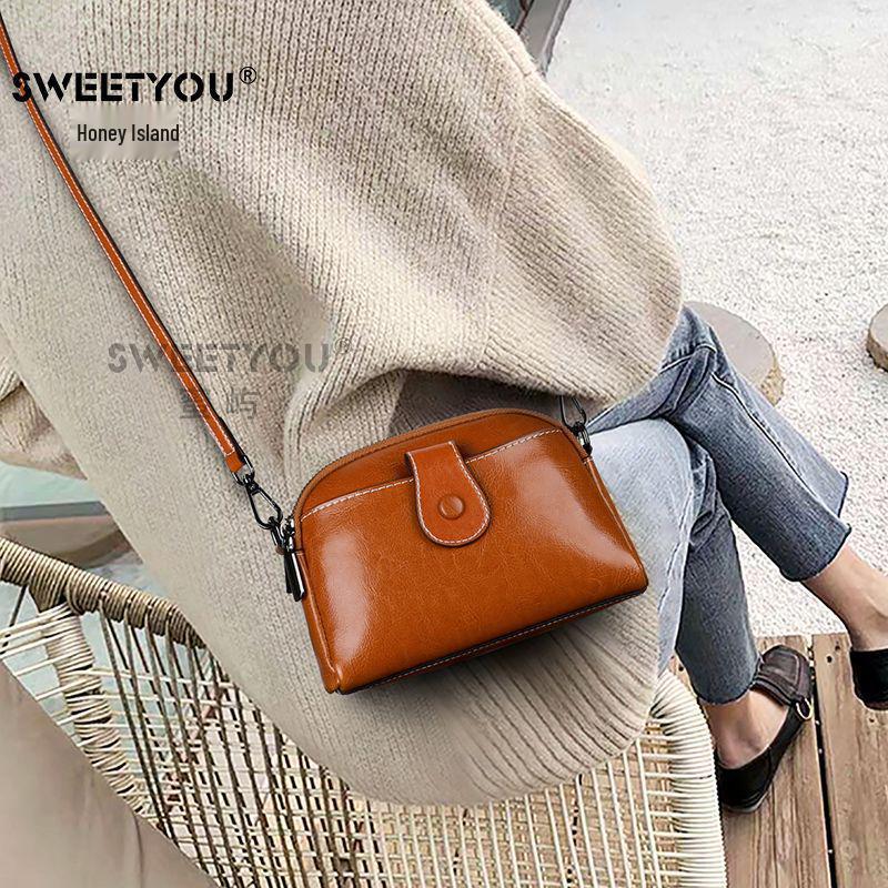 2023 Trendy Genuine Leather Women's Phone Crossbody Bag - High-End Fashion Shoulder Bag