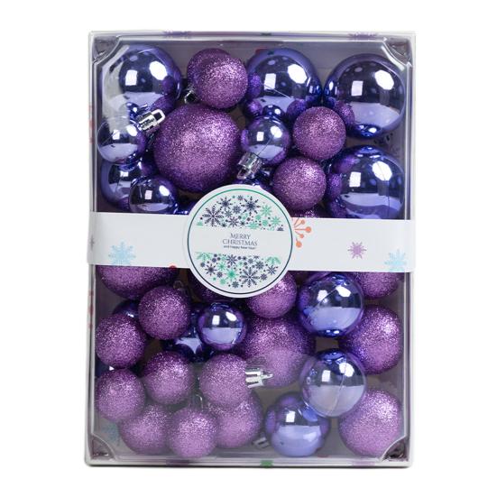 42Pcs 3/4/5cm Christmas Balls Set Glitter Surface Various Pattern Christmas Balls Shatterproof Home Reusable Ornaments