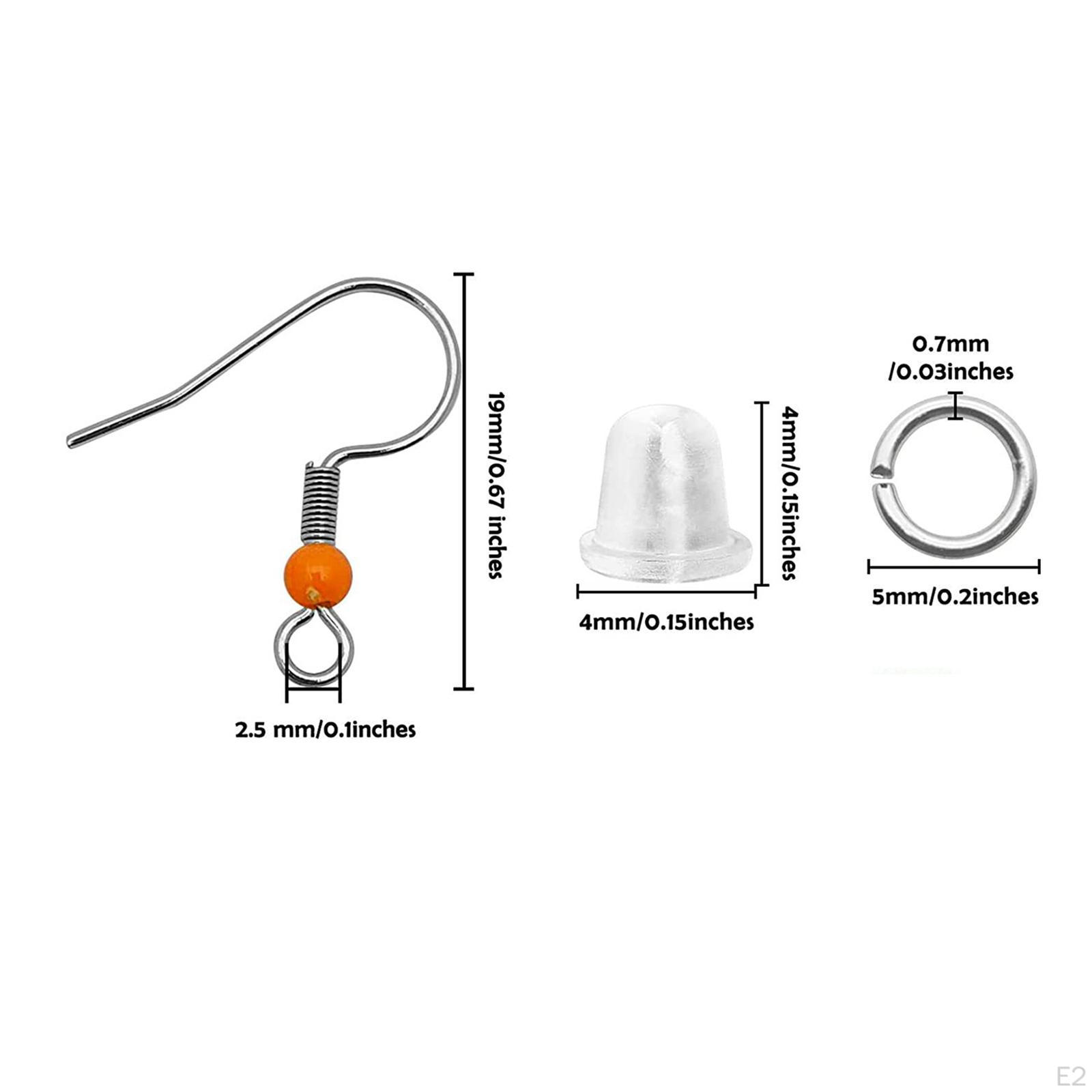 100 крючков для сережек из нержавеющей стали с цветными бусинами для сережек своими руками — фото 3