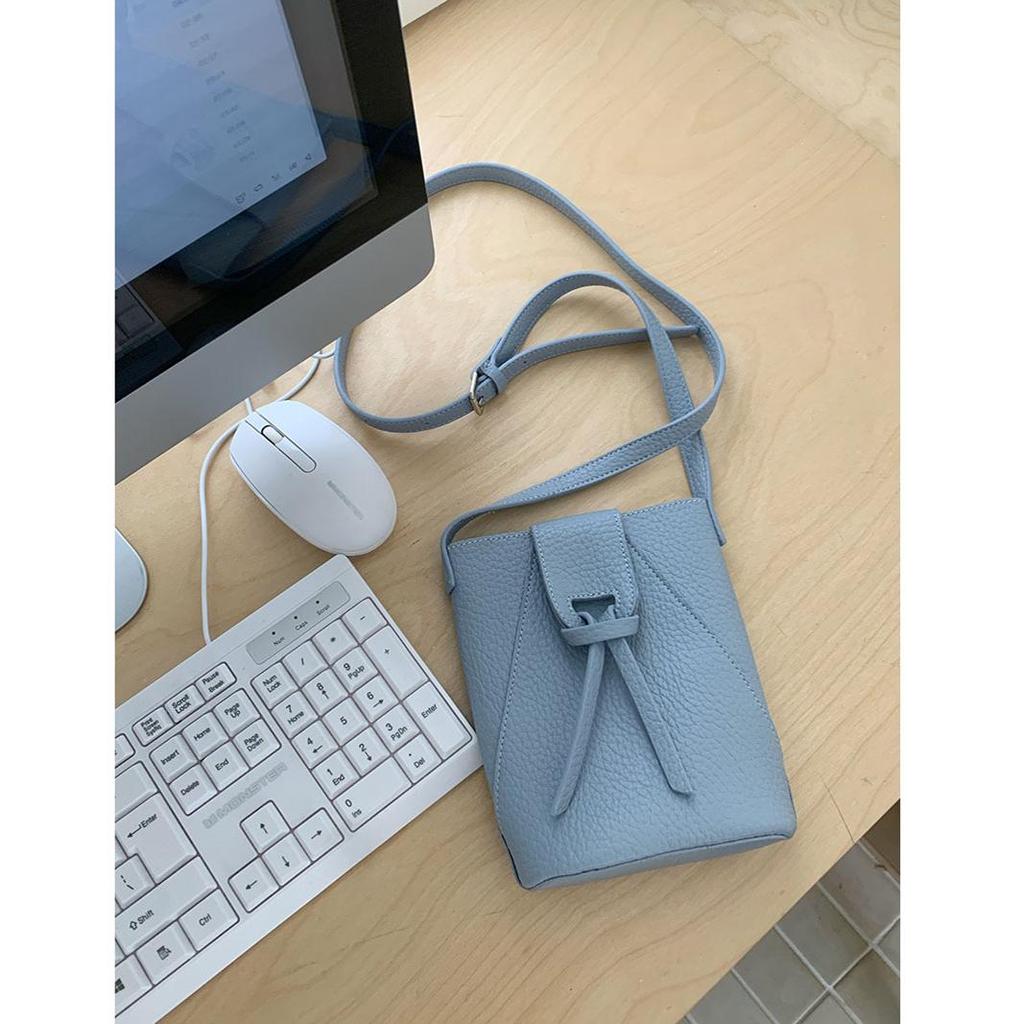 Women's Portable Pu Mini Phone Bag Solid Leather Flap Casual Crossbody Bags Female Versatile Shopping Messenger Shoulder Pack