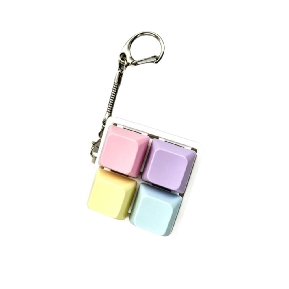 Macaron Color 2x2 Keyboard Fidget Toy Easy To Press Keyboard Keycap Key Chain Gifts