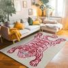 Bohemian Tibetischer Tiger Floral Teppich Nachttisch Bodenmatte Rutschfest Vintage Tier Teppich Marokkanische Teppiche für Wohnzimmer Dekorativ