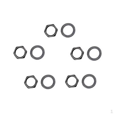 Set of 5 Guitar Nuts Washers Gaskets for Electric , Black, 9.36mm