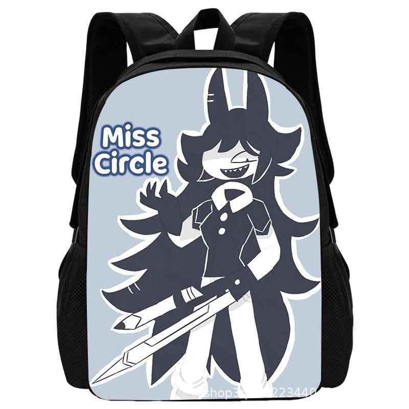 Zaino Scolastico Miss Circle per Bambini Studenti Elementari Leggero Stoffa Oxford Cartoon con Supporto Lombare Ergonomico